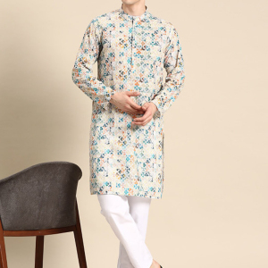 Indigo Bloom Printed Kurta