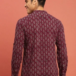 Printed Cotton Mandarin Collar Short Kurta